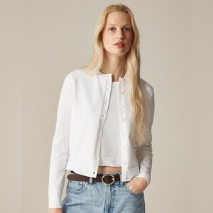 NWT! J. Crew | New Jackie cardigan in premium ultra-fine cotton | White | XS